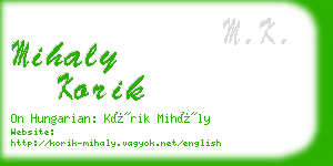 mihaly korik business card